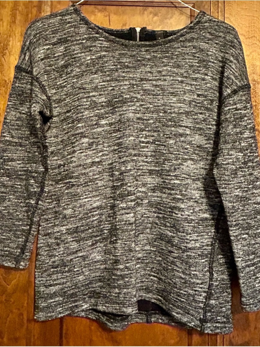 J. Crew Black and White Marled Knit Top